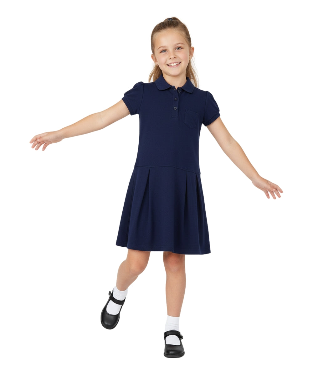 Girl Classic Polo Shirt Dress Navy (4/5-10) $8.25 Per Piece GDU08