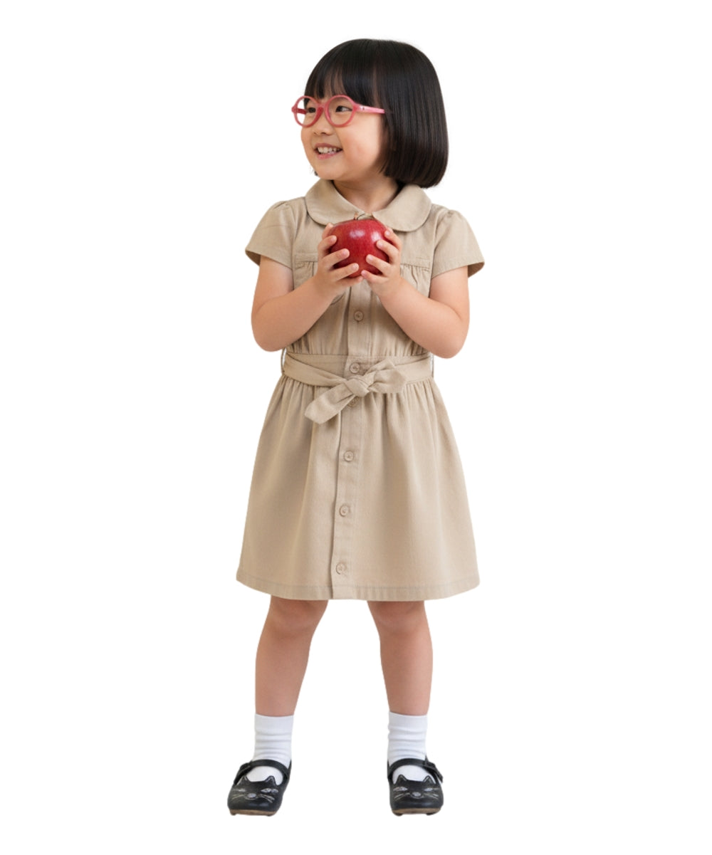 Girl Safari Uniform Dress Navy, Khaki (4-12) $9.50 Per Piece GDU1775