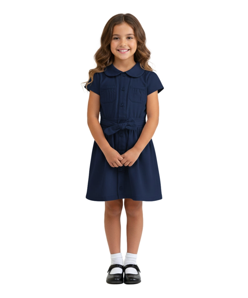 Girl Safari Uniform Dress Navy, Khaki (4-12) $9.50 Per Piece GDU1775