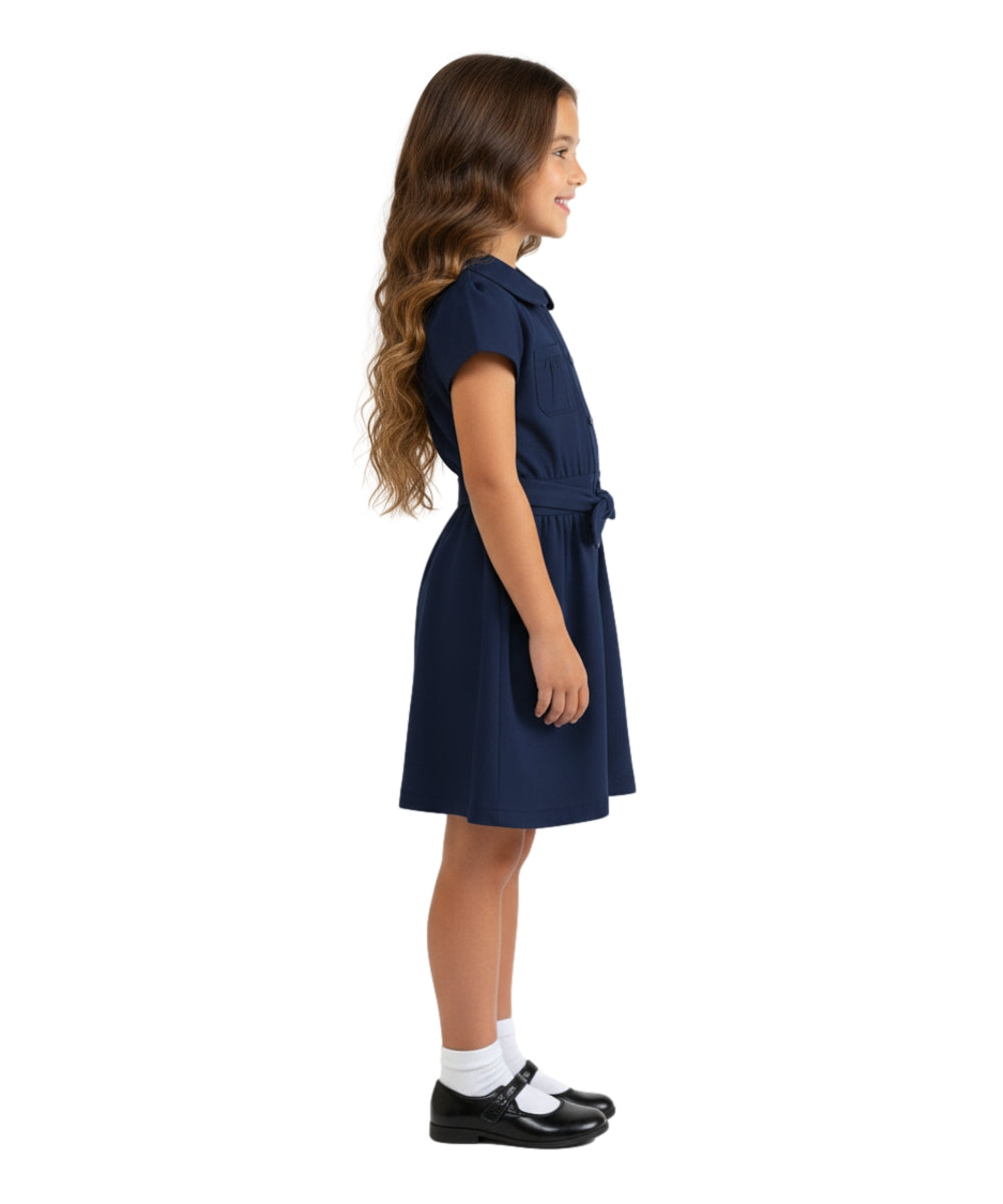 Girl Safari Uniform Dress Navy, Khaki (4-12) $9.50 Per Piece GDU1775