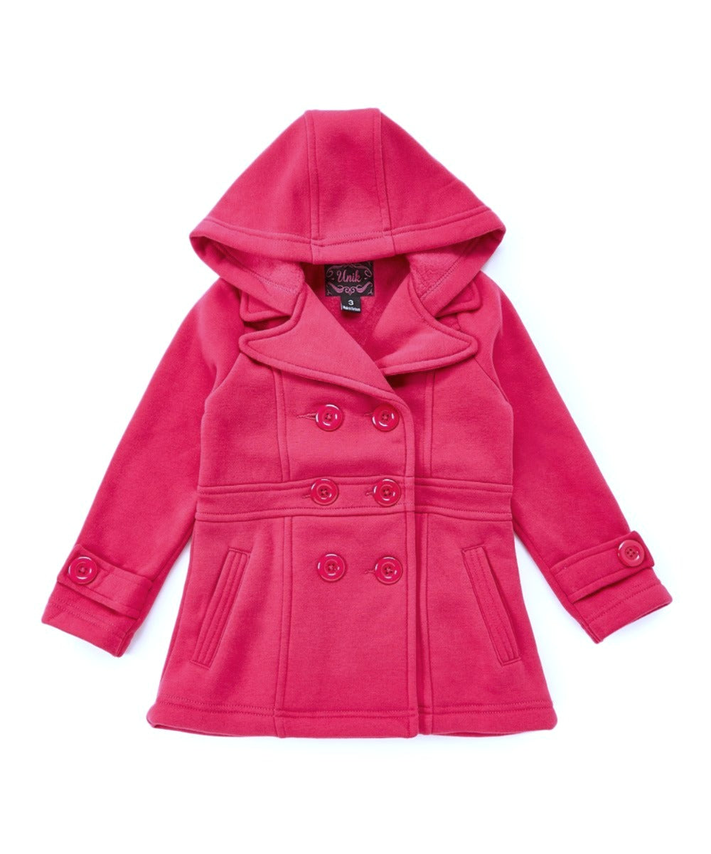 Girl Fleece Coat With Hood - Fuchsia  (2-4) $9.00 and (S-XL) $10.00 Per Piece. GJ17109