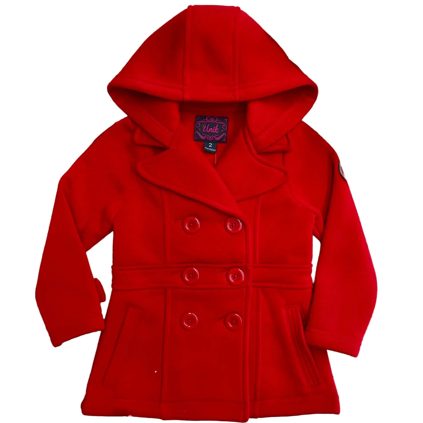 Girl Fleece Coat With Hood - Red  (2-4) $9.00 and (S-XL) $10.00 Per Piece. GJ17109