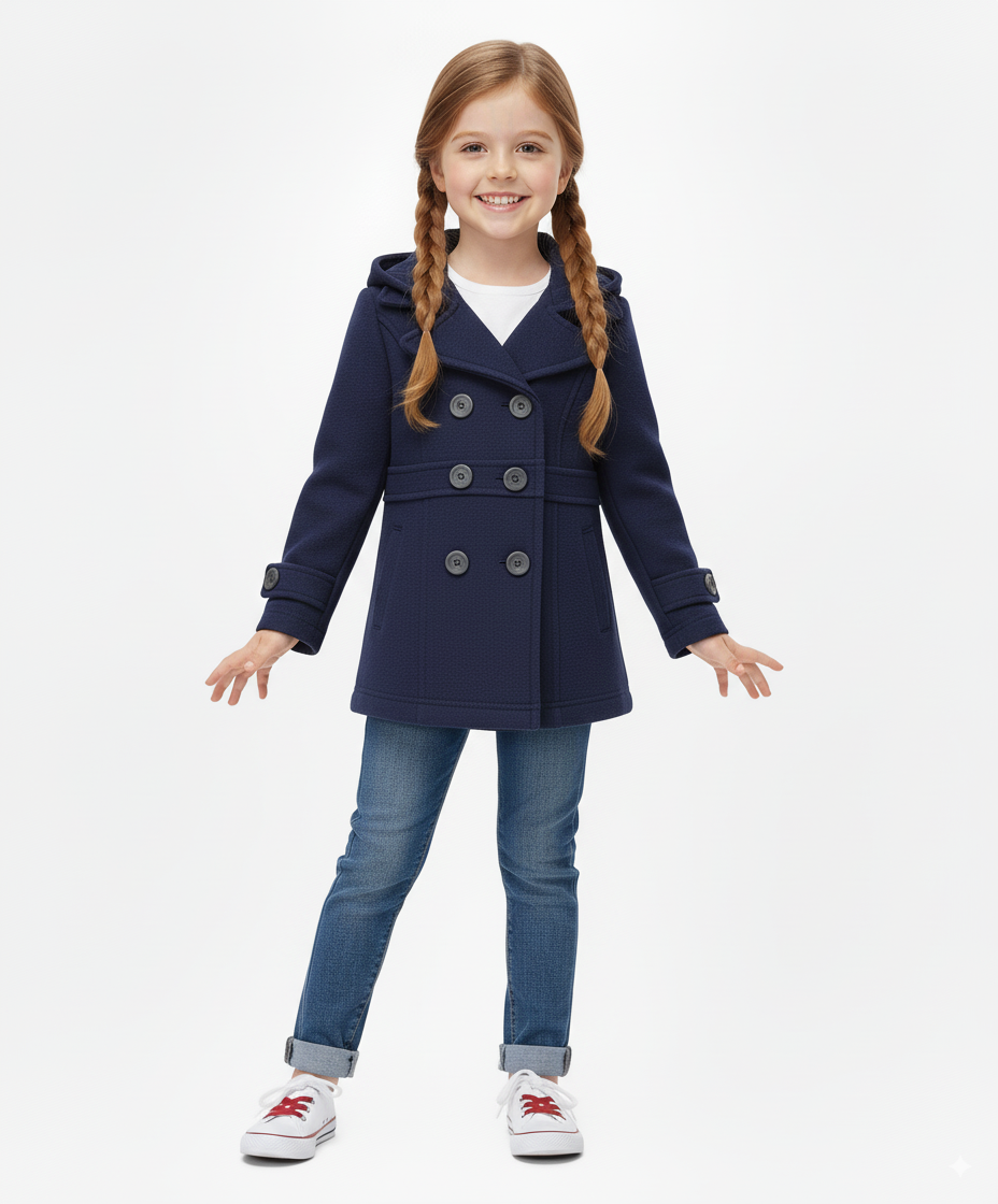 Girl Fleece Coat With Hood Navy (2-4) $8.5 and (S-XL) 9.5 Per Piece