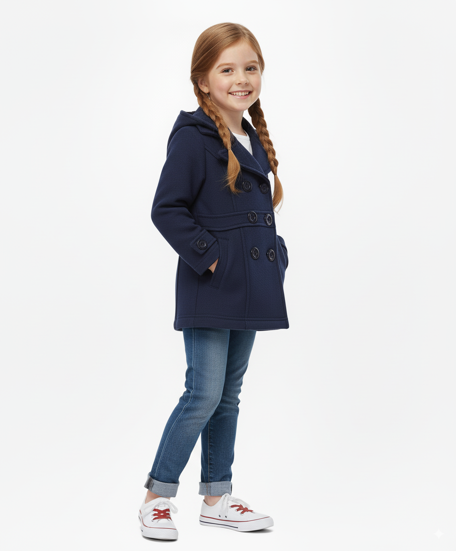 Girl Fleece Coat With Hood Navy (2-4) $8.5 and (S-XL) 9.5 Per Piece