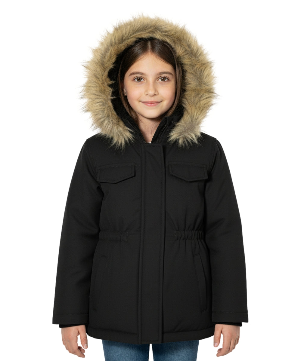 Girl Sherpa Lined Faux Fur Hooded Coat - Black (2-4) $11.00 and (S-XL) $12.00 Per Piece GJ2044