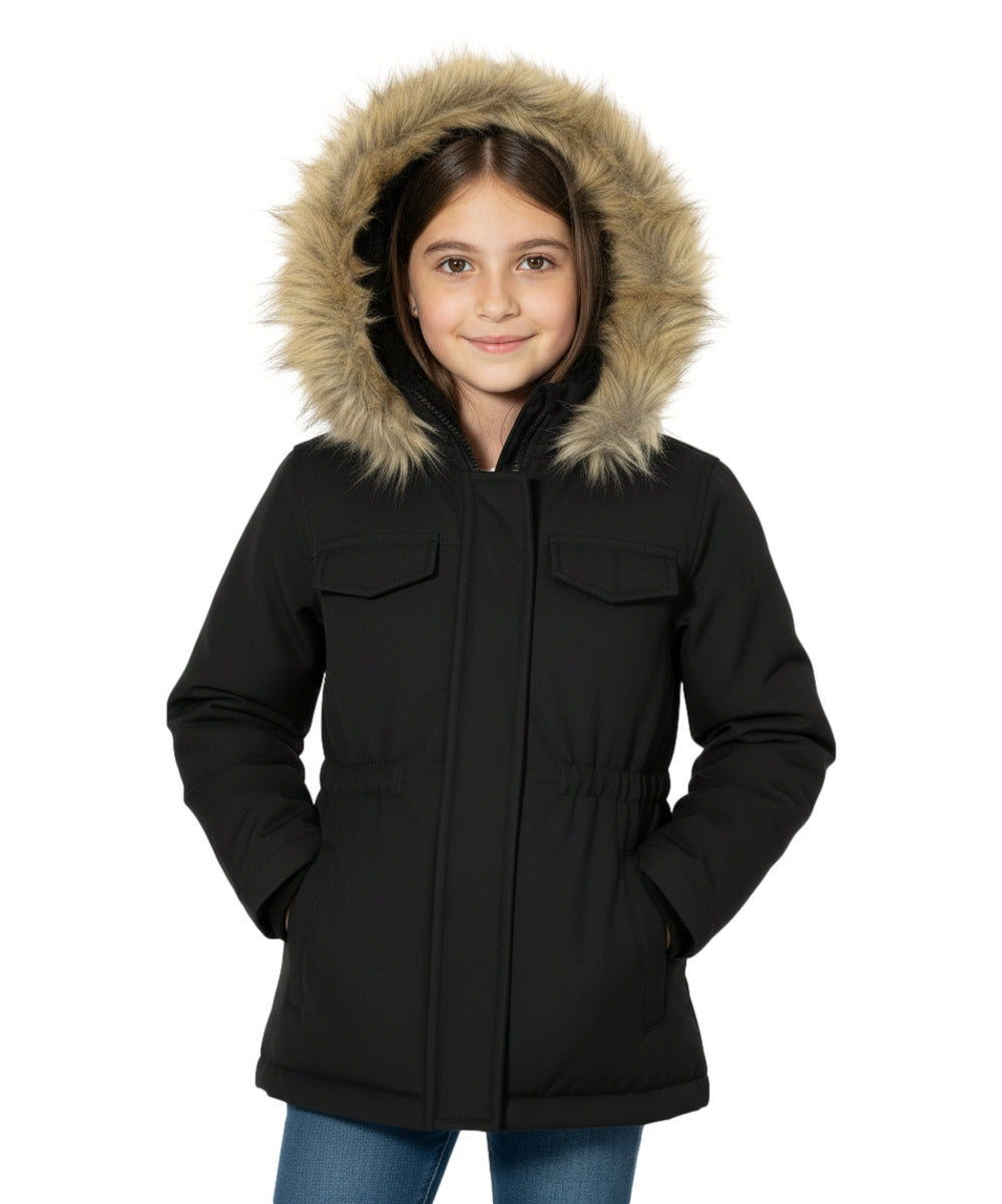 Girl Sherpa Lined Faux Fur Hooded Coat - Black (2-4) $11.00 and (S-XL) $12.00 Per Piece GJ2044