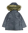 Girl Zipper Faux Fur Hooded Puffer Jacket - D. Grey (2-4) $12.50 and (S-XL) $13.50 Per Piece