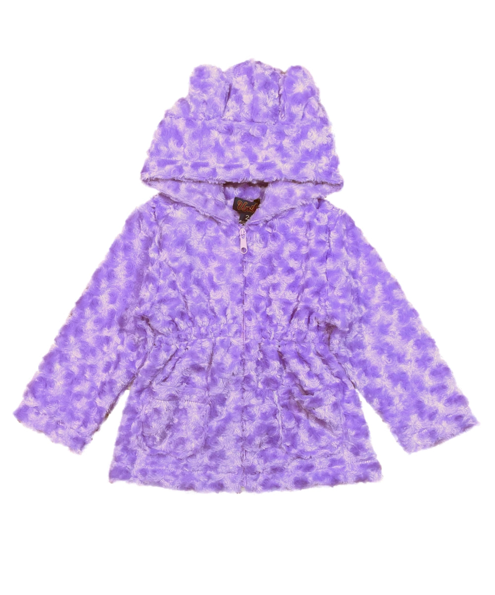 Girls Faux Fur Coat with Ear Hoodie - Lilac (12m-24m) $9.00 (2-4) $10.00 (S-XL) $11.00 Per Piece. GJ22114
