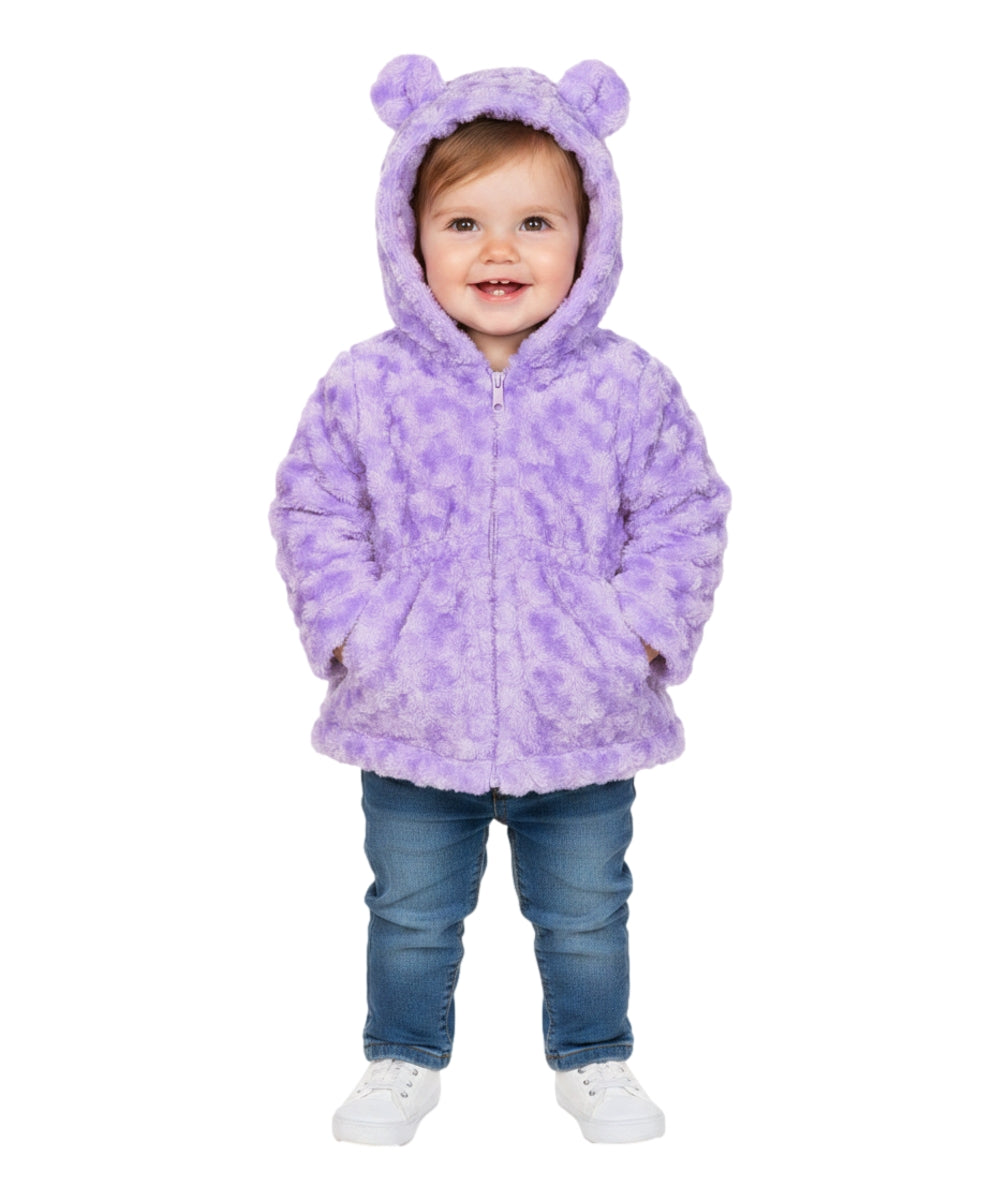 Girls Faux Fur Coat with Ear Hoodie - Lilac (12m-24m) $9.00 (2-4) $10.00 (S-XL) $11.00 Per Piece. GJ22114