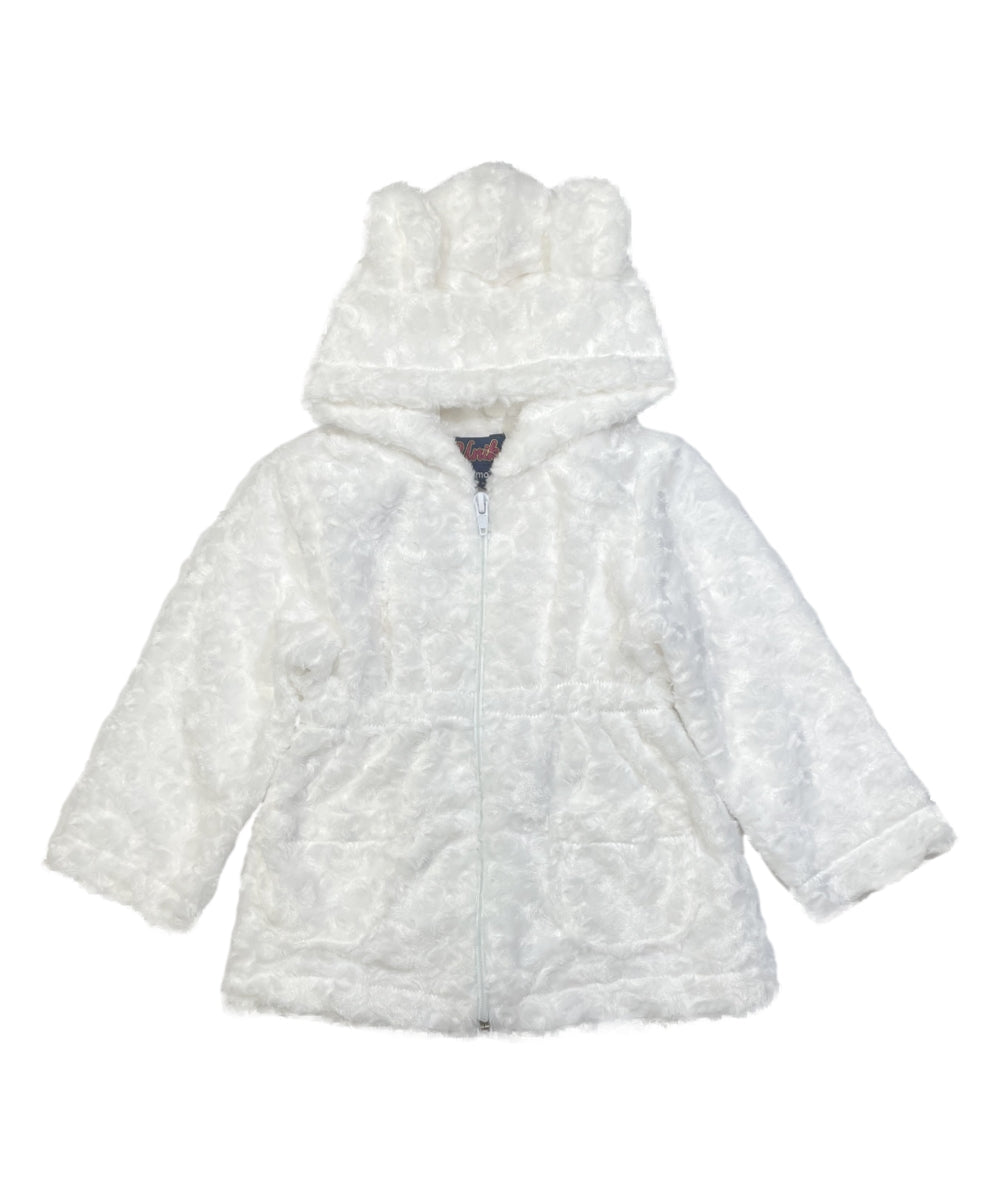 Girls Faux Fur Coat with Ear Hoodie - Snow (12m-24m) $9.00 (2-4) $10.00 (S-XL) $11.00 Per Piece. GJ22114