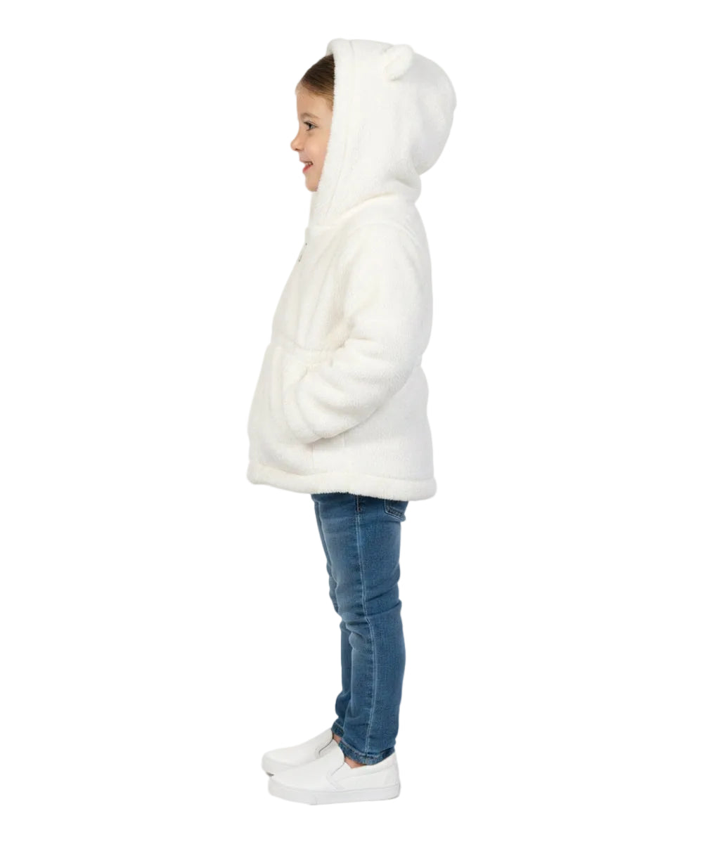 Girls Faux Fur Coat with Ear Hoodie - Off White (12m-24m) $9.00 (2-4) $10.00 (S-XL) $11.00 Per Piece. GJ22114