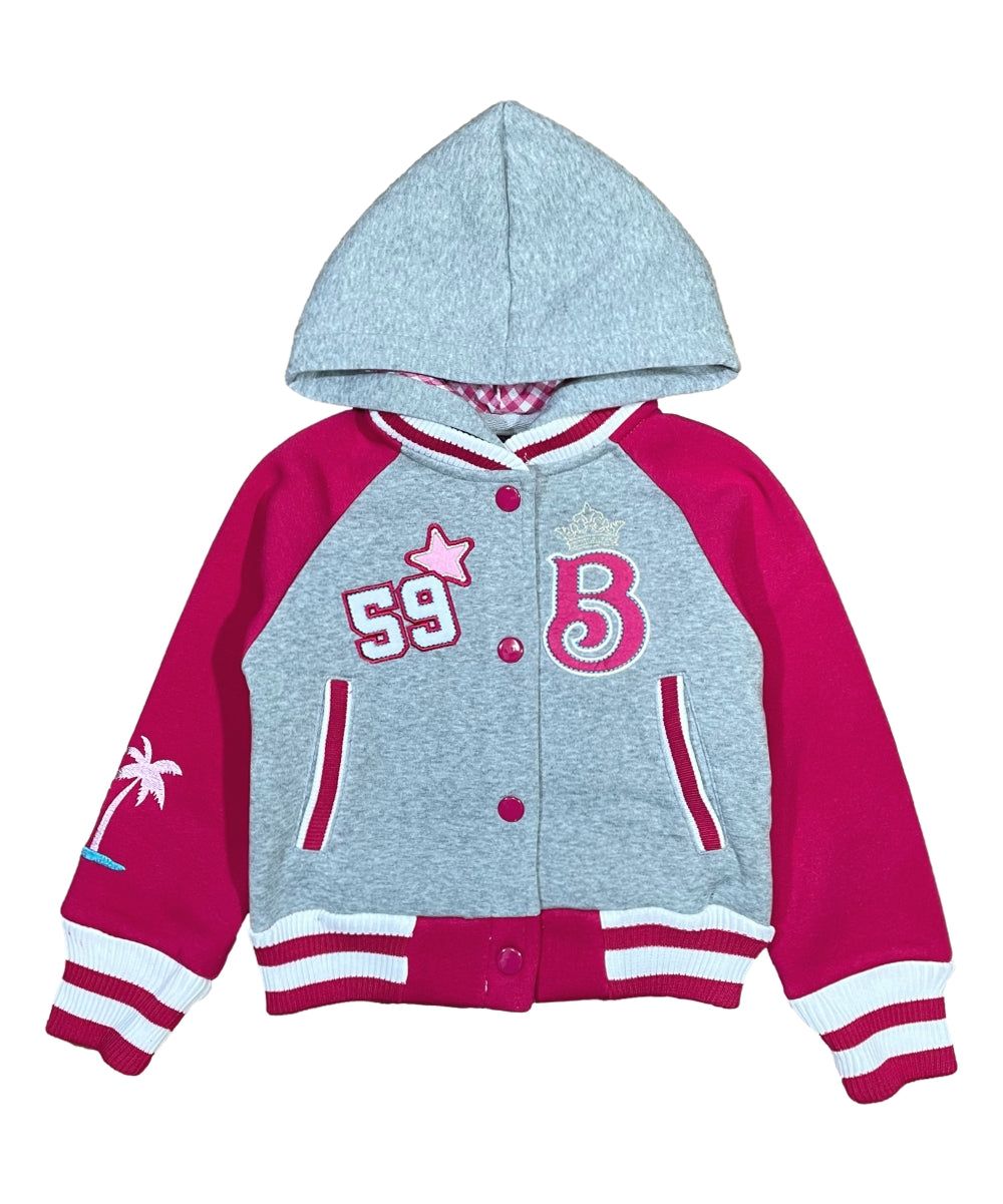 Girls  B Barbie Inspired Varsity Jacket Fuchsia  (2-4) $10 and (S-XL) $11 Per Piece. GJ24118