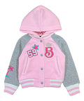 Girls  B Barbie Inspired Varsity Jacket Powder Pink  (2-4) $10 and (S-XL) $11 Per Piece. GJ24118
