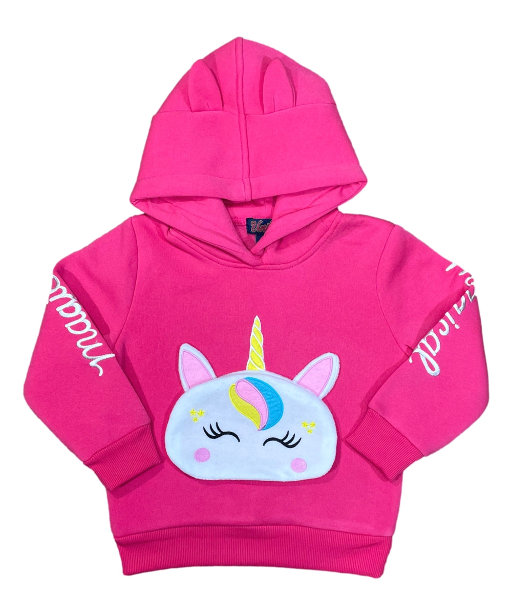 Girl Unicorn Pocket Pull Over Hoodie - Pink (2-4) $7.50 and (S-XL) $8.50 Per Piece GP401