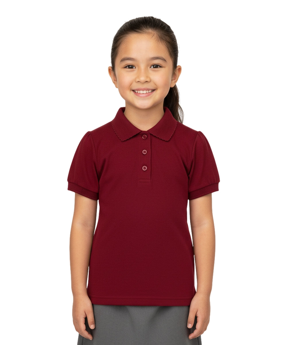 Girl's Uniform Polo Shirt (6 Pack) Burgundy $5.50-$5.75 Per Piece GSU01