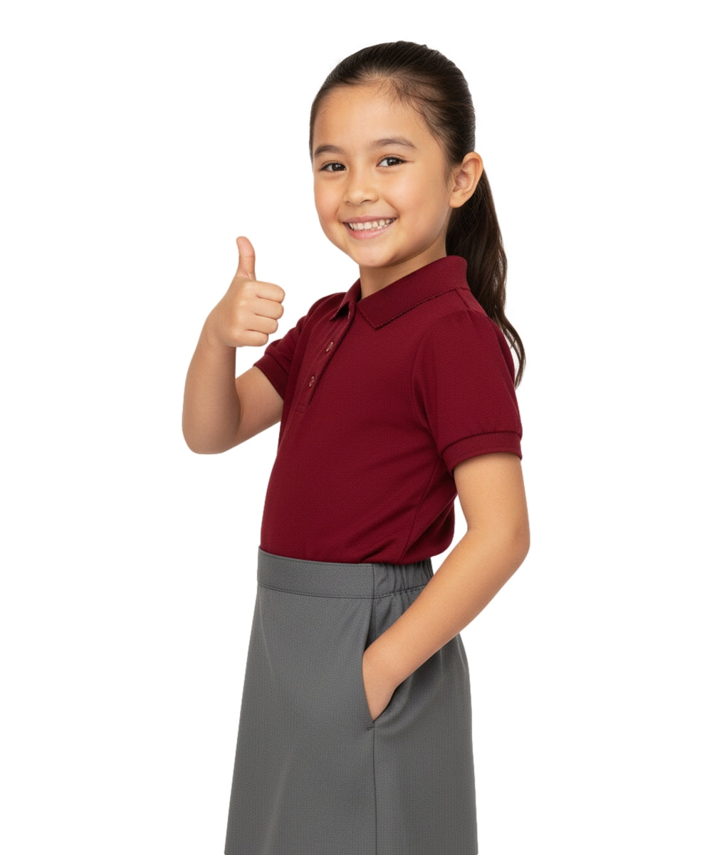 Girl's Uniform Polo Shirt (6 Pack) Burgundy $5.50-$5.75 Per Piece GSU01