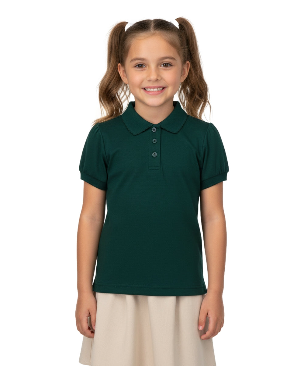 Girl's Uniform Polo Shirt 6 Pack Hunter Green $5.5-$5.75 Per Piece