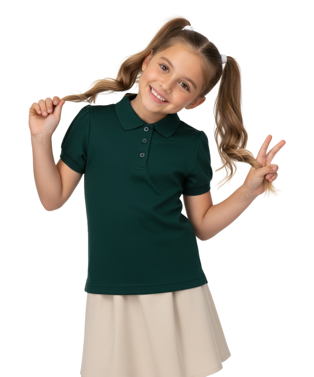 Girl's Uniform Polo Shirt 6 Pack Hunter Green $5.5-$5.75 Per Piece