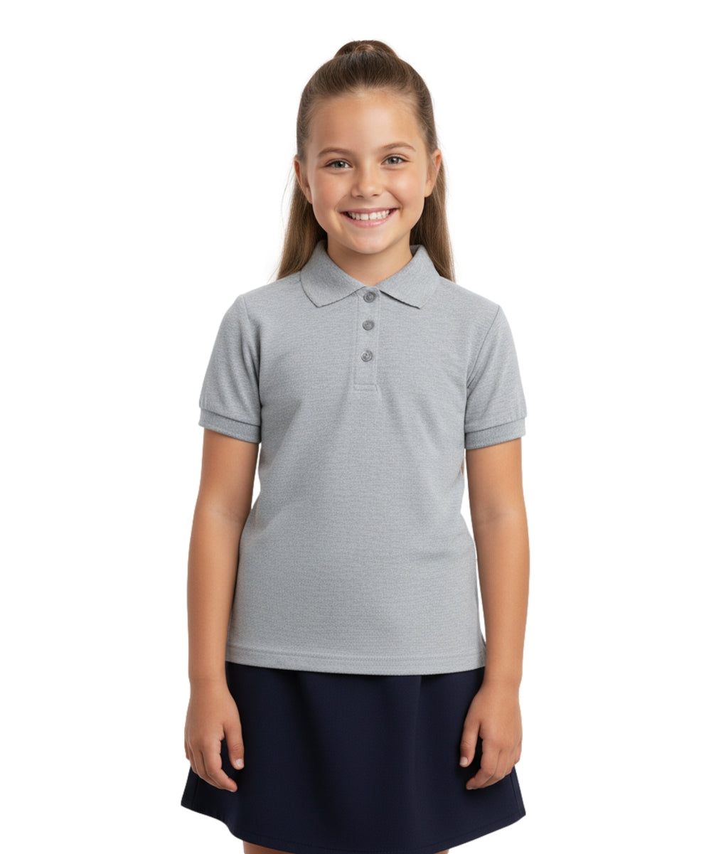 Girl's Uniform Polo Shirt 6 Pack L. Grey $5.5-$5.75 Per Piece. GSU01
