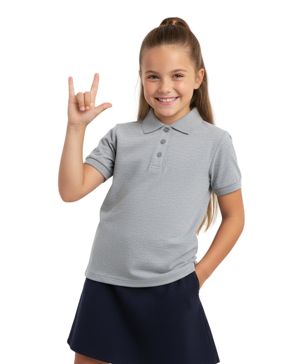 Girl's Uniform Polo Shirt 6 Pack L. Grey $5.5-$5.75 Per Piece. GSU01