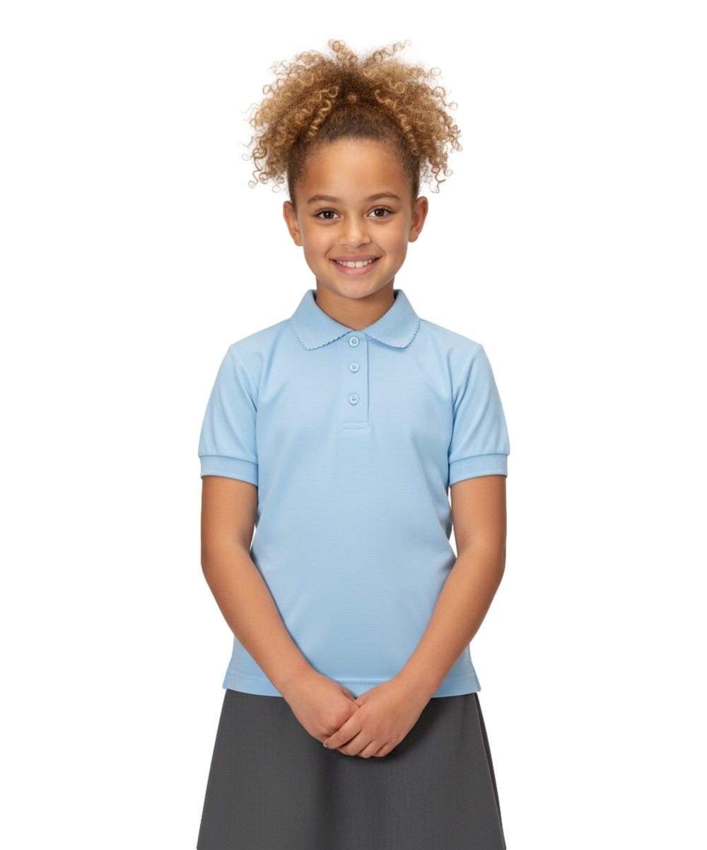 Girl's Uniform Polo Shirt 6 Pack Sky Blue $5.5-$5.75 Per Piece