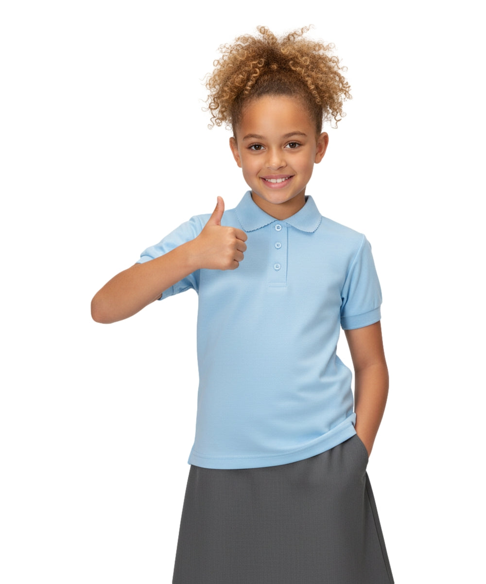 Girl's Uniform Polo Shirt 6 Pack Sky Blue $5.50-$5.75 Per Piece GSU01