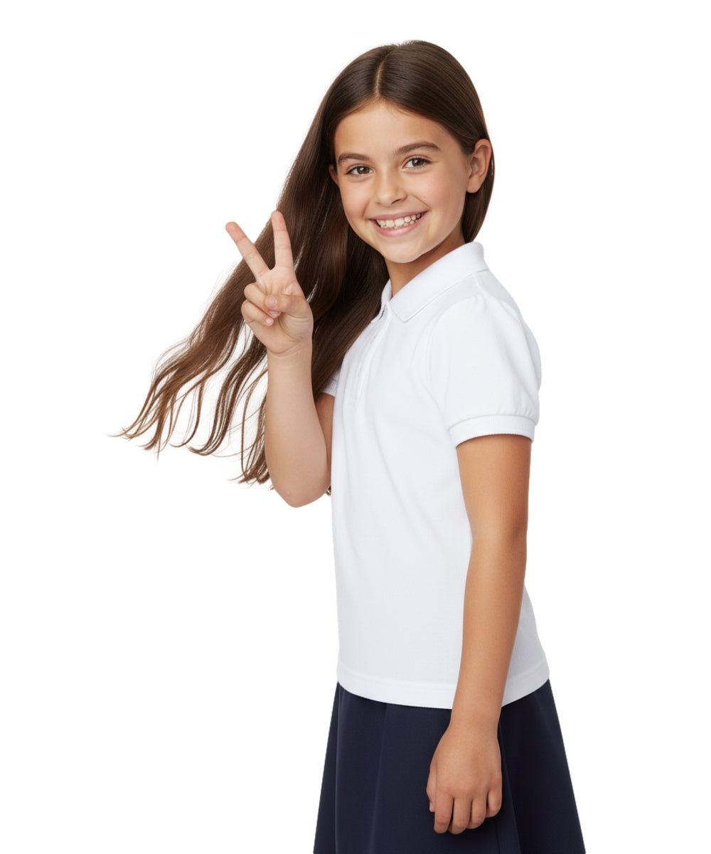 Girl's Uniform Polo Shirt 6 Pack White $5.5-$5.75 Per Piece