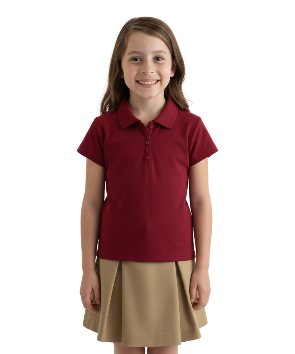 Girl's Uniform Triple Button Shirt Burgundy $5.50-$5.75 Per Piece GSU02