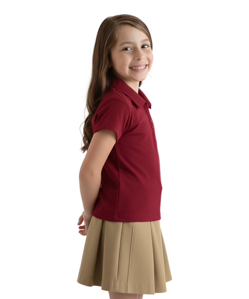 Girl's Uniform Triple Button Shirt Burgundy $5.50-$5.75 Per Piece GSU02