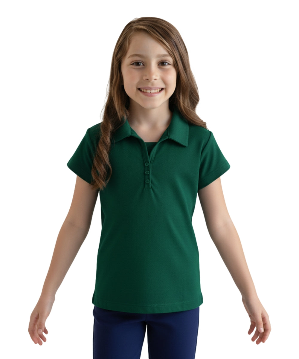 Girl's Uniform Triple Button Shirt (6 Pack) Hunter Green $5.50-$5.75 Per Piece GSU02