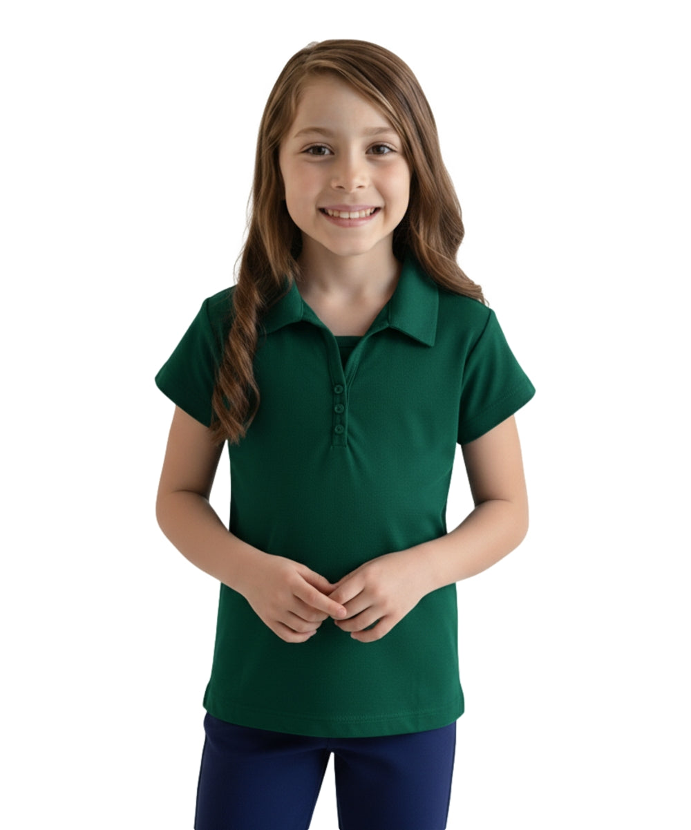Girl's Uniform Triple Button Shirt (6 Pack) Hunter Green $5.50-$5.75 Per Piece GSU02