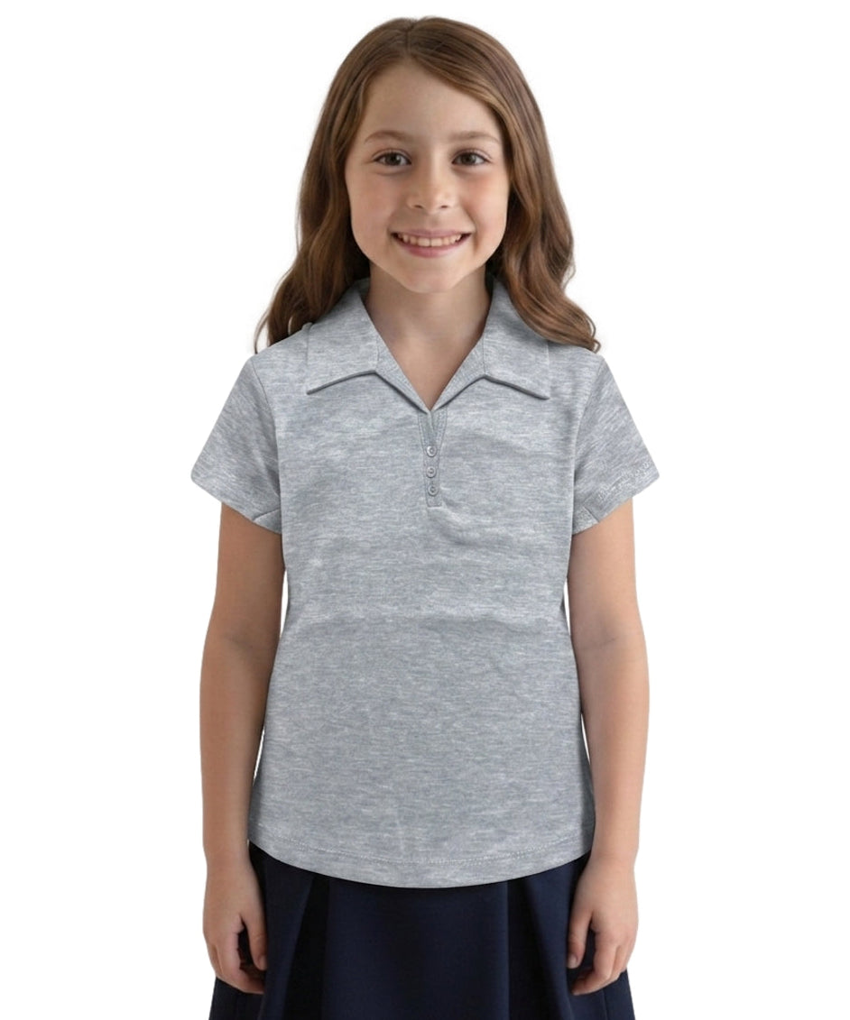 Girl's Uniform Triple Button Shirt (6 Pack) L. Grey $5.50-$5.75 Per Piece GSU02