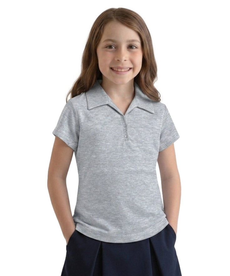 Girl's Uniform Triple Button Shirt (6 Pack) L. Grey $5.50-$5.75 Per Piece GSU02