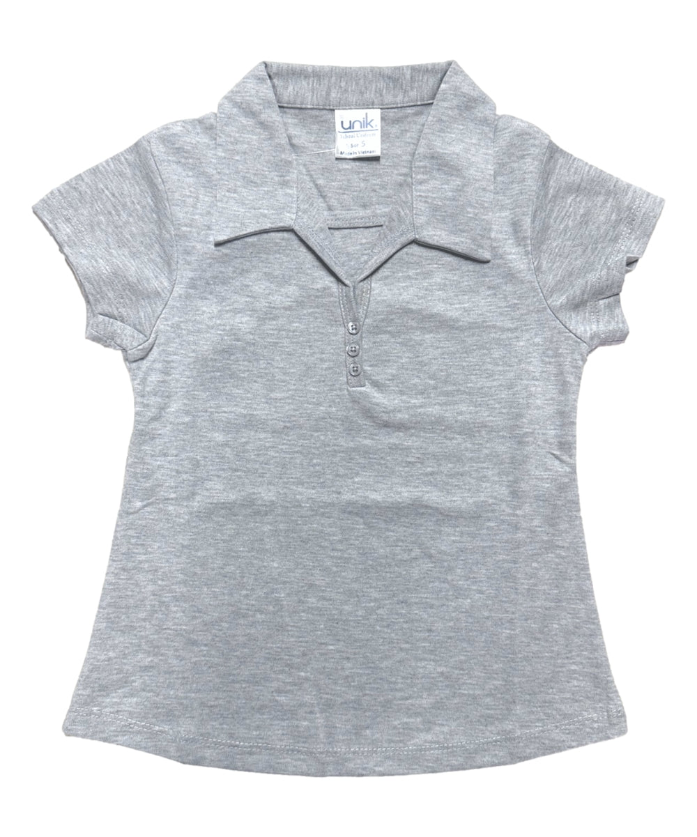 Girl's Uniform Triple Button Shirt (6 Pack) L. Grey $5.50-$5.75 Per Piece GSU02