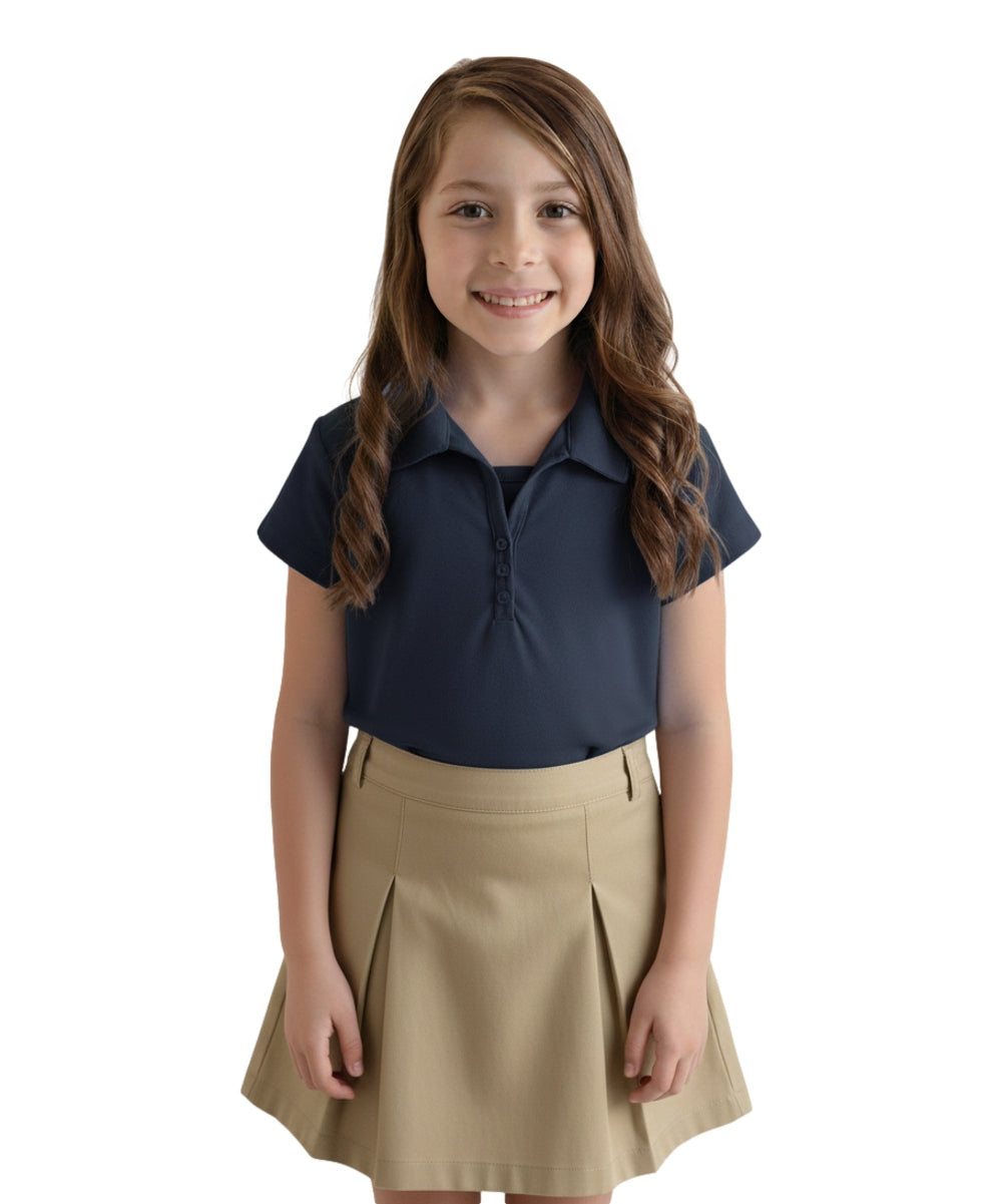 Girl's Uniform Triple Button Shirt (6 Pack) Navy $5.50-$5.75 Per Piece GSU02