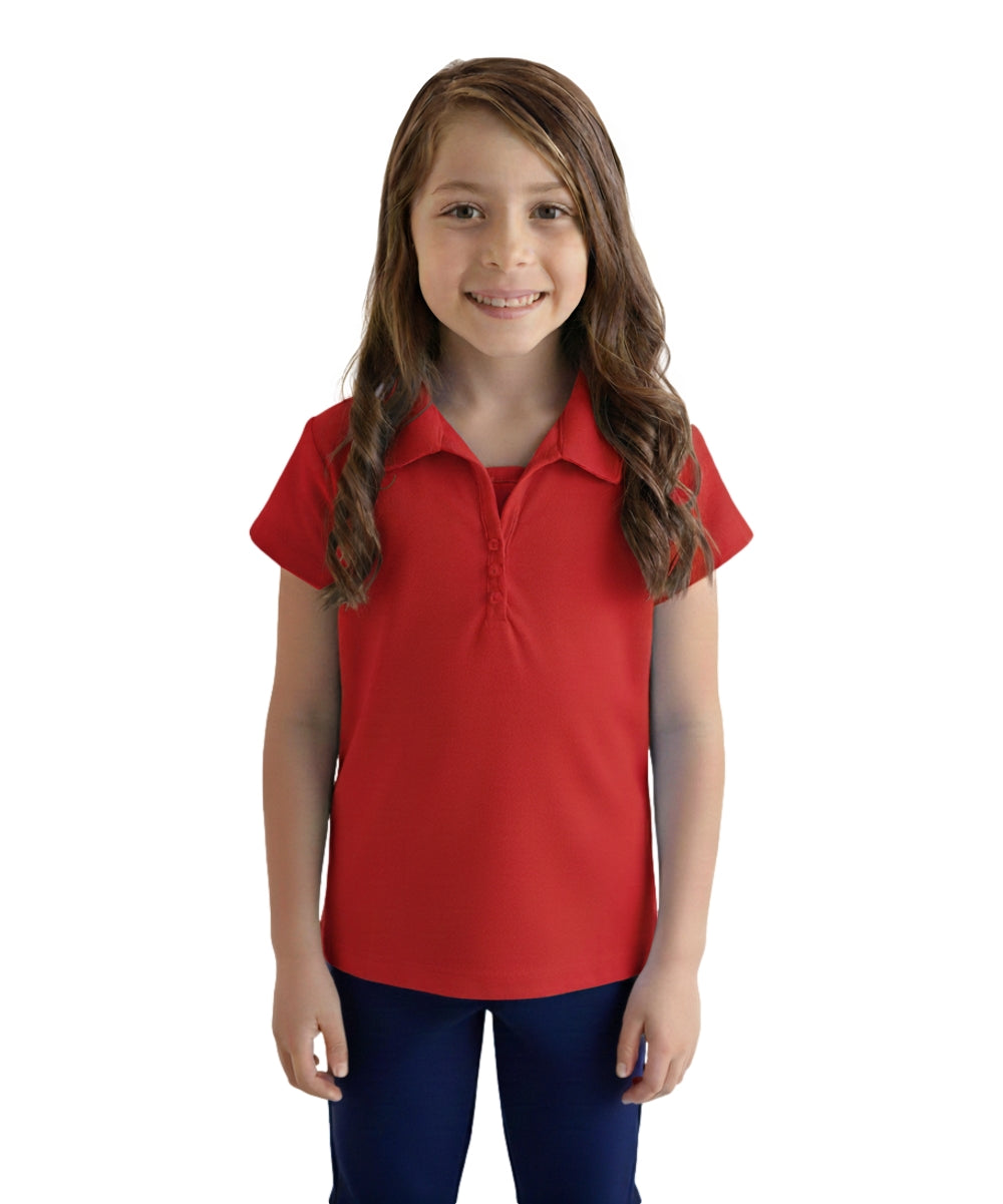 Girl's Uniform Triple Button Shirt (6 Pack) Red $5.50-$5.75 Per Piece GSU02