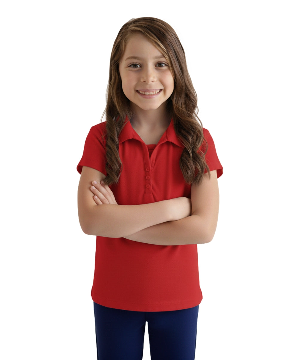 Girl's Uniform Triple Button Shirt (6 Pack) Red $5.50-$5.75 Per Piece GSU02