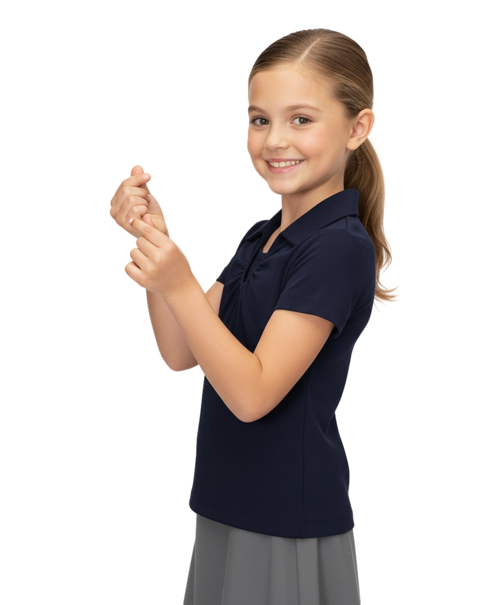 Girl's Uniform V-Neck Collar Shirt Navy $5.50-$5.75 Per Piece GSU03
