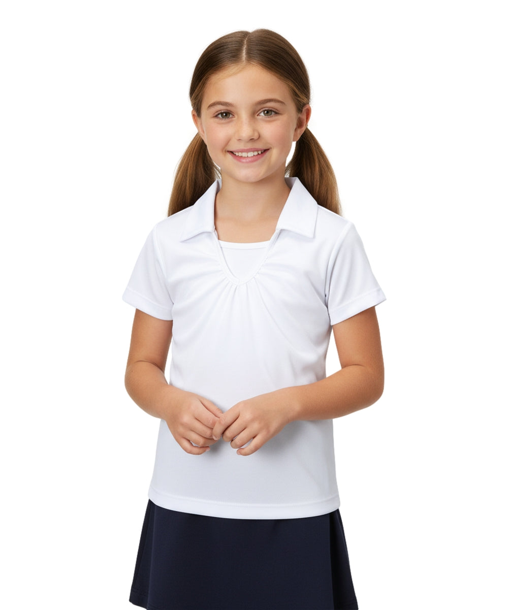 Girl's Uniform V-Neck Collar Shirt (6 Pack)  White $5.50-$5.75 Per Piece GSU03