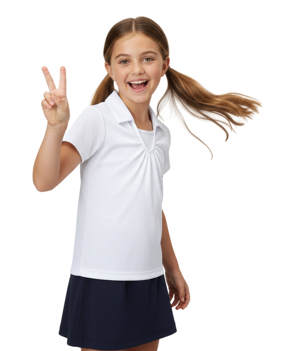 Girl's Uniform V-Neck Collar Shirt White $5.50-$5.75 Per Piece GSU03