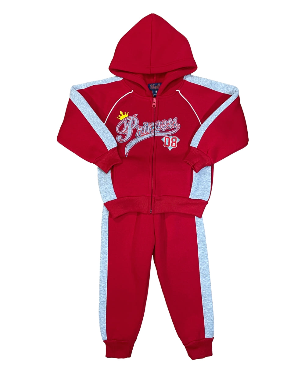 Girls Princess Fleece Tracksuit  2-4 ($10) 5-8 ($11) 10-14 ($12) Per set. GW2576 (Copy)