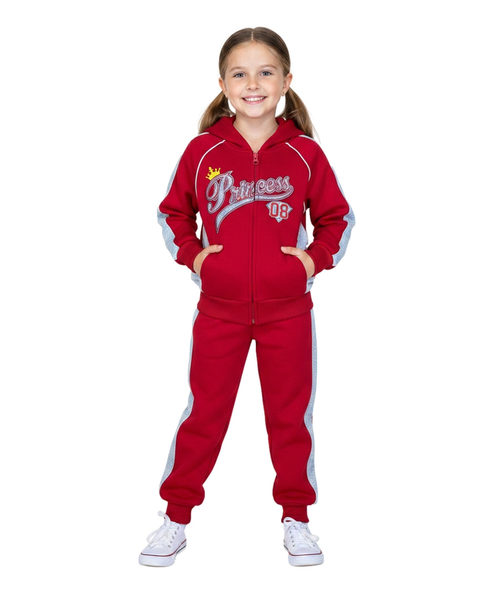 Girls Princess Fleece Tracksuit  2-4 ($10) 5-8 ($11) 10-14 ($12) Per set. GW2576 (Copy)