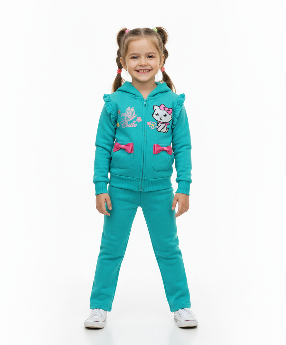 Girls Love Kitty  Sporty Tracksuit with 2 front pockets (5-8) $10 and (10-14) $11 per set
