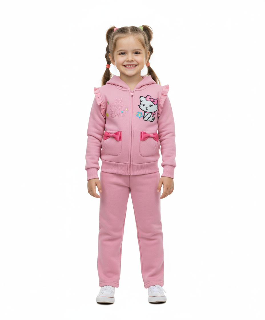 Girls Love Kitty  Sporty Tracksuit with 2 front pockets (5-8) $10 and (10-14) $11 per set