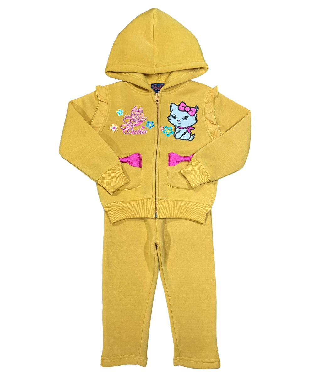 Girls Love Kitty  Sporty Tracksuit with 2 front pockets (5-8) $10 and (10-14) $11 per set