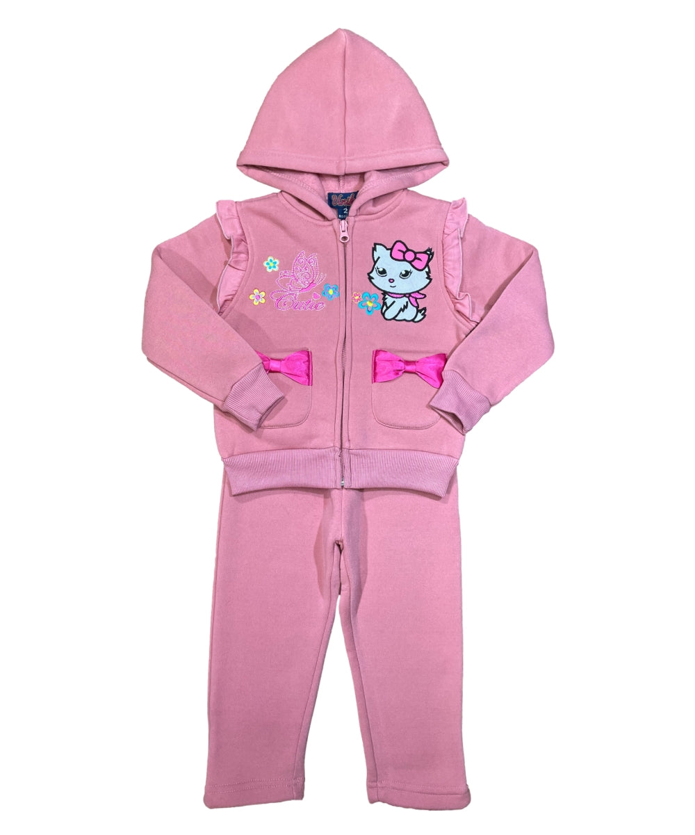 Girls Love Kitty  Sporty Tracksuit with 2 front pockets (5-8) $10 and (10-14) $11 per set