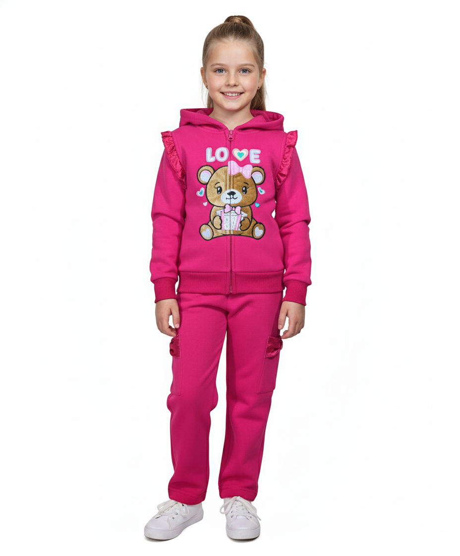 Girls Teddy Bear Love Fleece Tracksuit (2-4) $11 (5-8) $12 ( 10-14) $13 GW2570