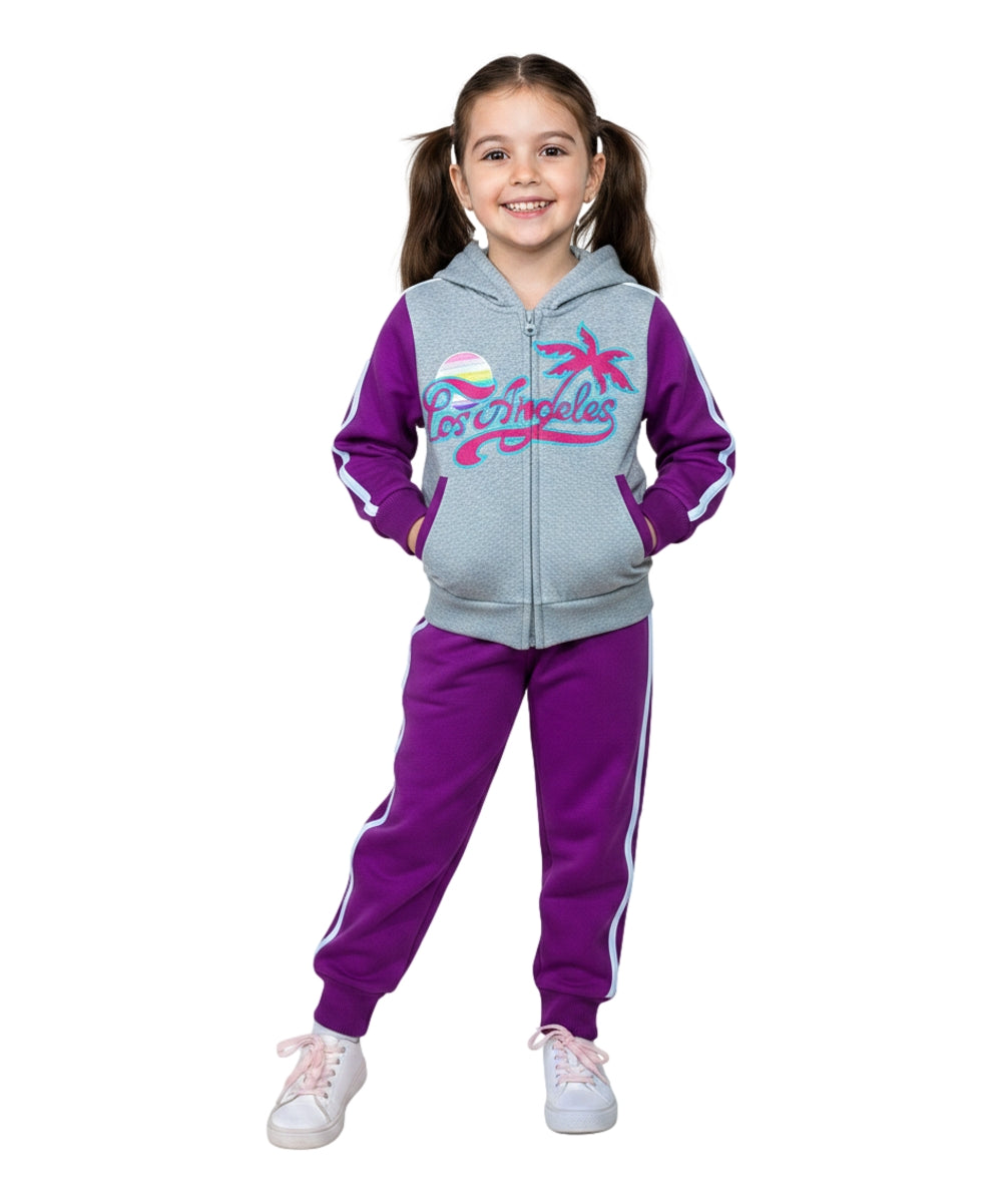 Girls Los Angeles Embroidered Tracksuit 12m-24m ($10) 2-4 ($11) 5-8 ($12) 10-14 ($13) Per GW2572