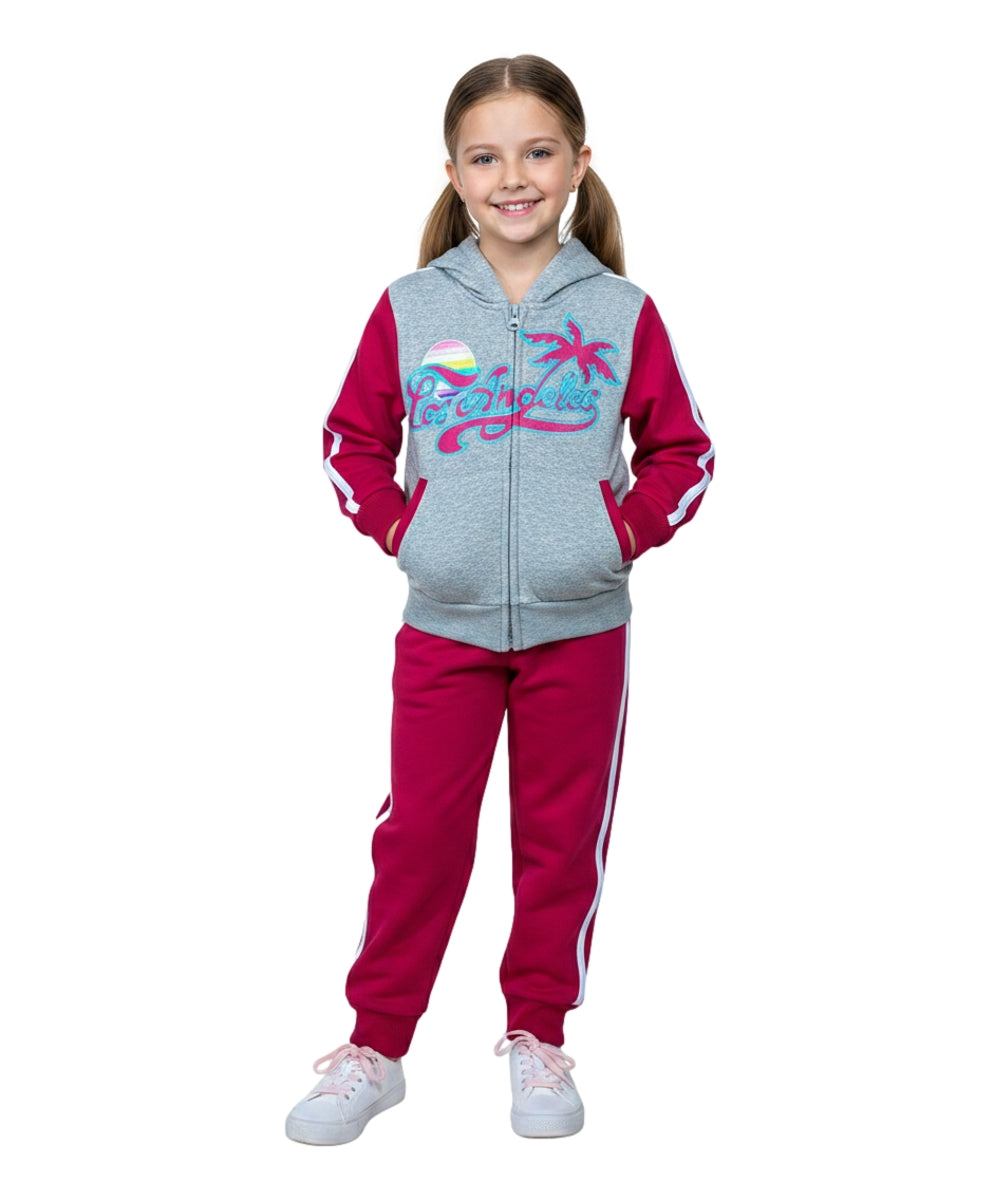 Girls Los Angeles Embroidered Tracksuit 12m-24m ($10) 2-4 ($11) 5-8 ($12) 10-14 ($13) Per GW2572