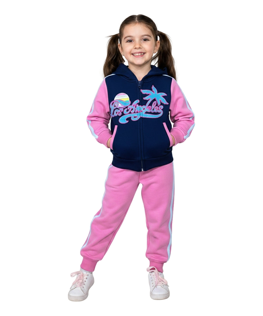Girls Los Angeles Embroidered Tracksuit 12m-24m ($10) 2-4 ($11) 5-8 ($12) 10-14 ($13) Per GW2572